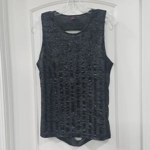 Material Girl muscle tee tank with shredded back